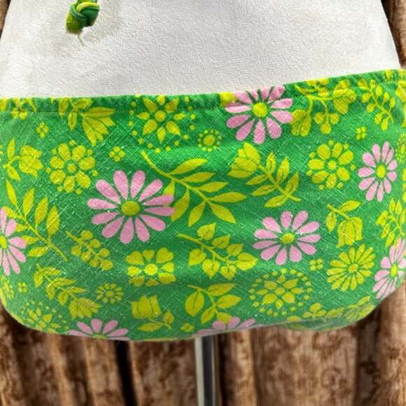 Vtg 60s 70s Mod Hippie Hip Hugger Psychedelic Daisy Bikini Swim Bathing Suit - Picture 4 of 12